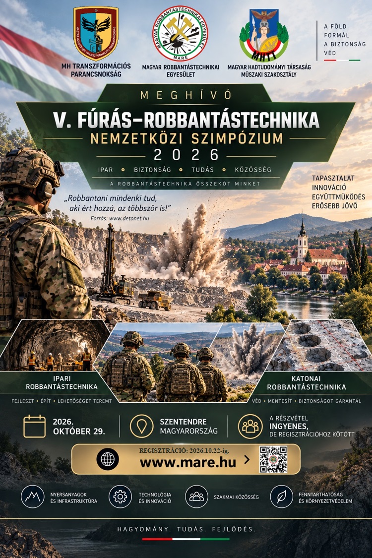V. fúrás- Robbantástechnika Nemzetközi Szimpózium 2026 Szentendre